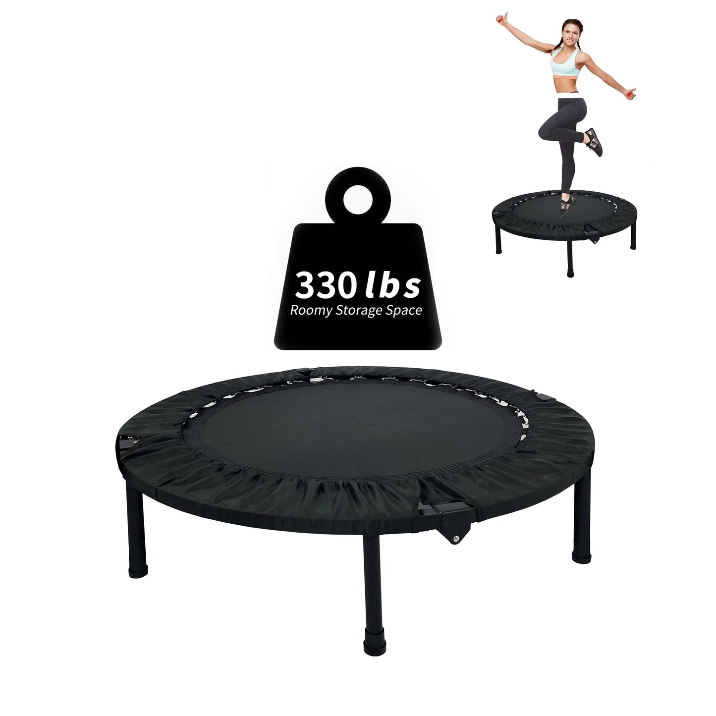NONED Foldable Mini Exercise Trampoline Rebounder for Home Workout
