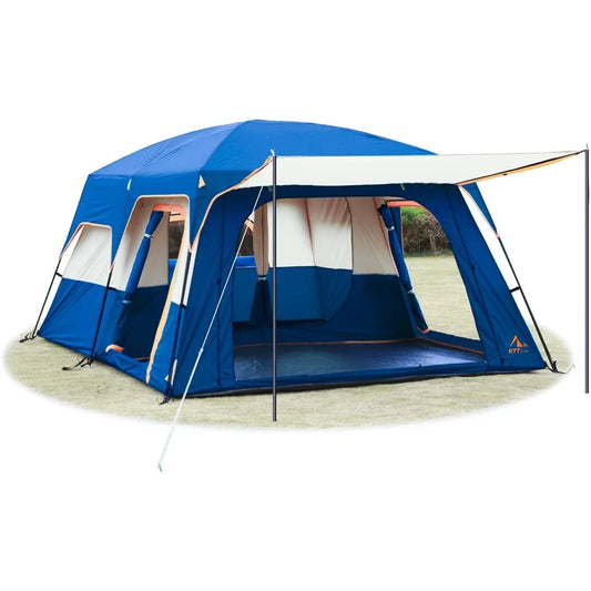Waterproof Double Layer Tent With Two Rooms And Three Doors