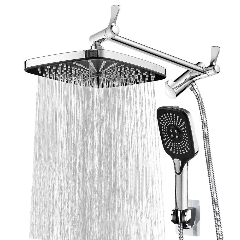 Shunmaii Rainfall Shower Head and Handheld Wall Mount Combo