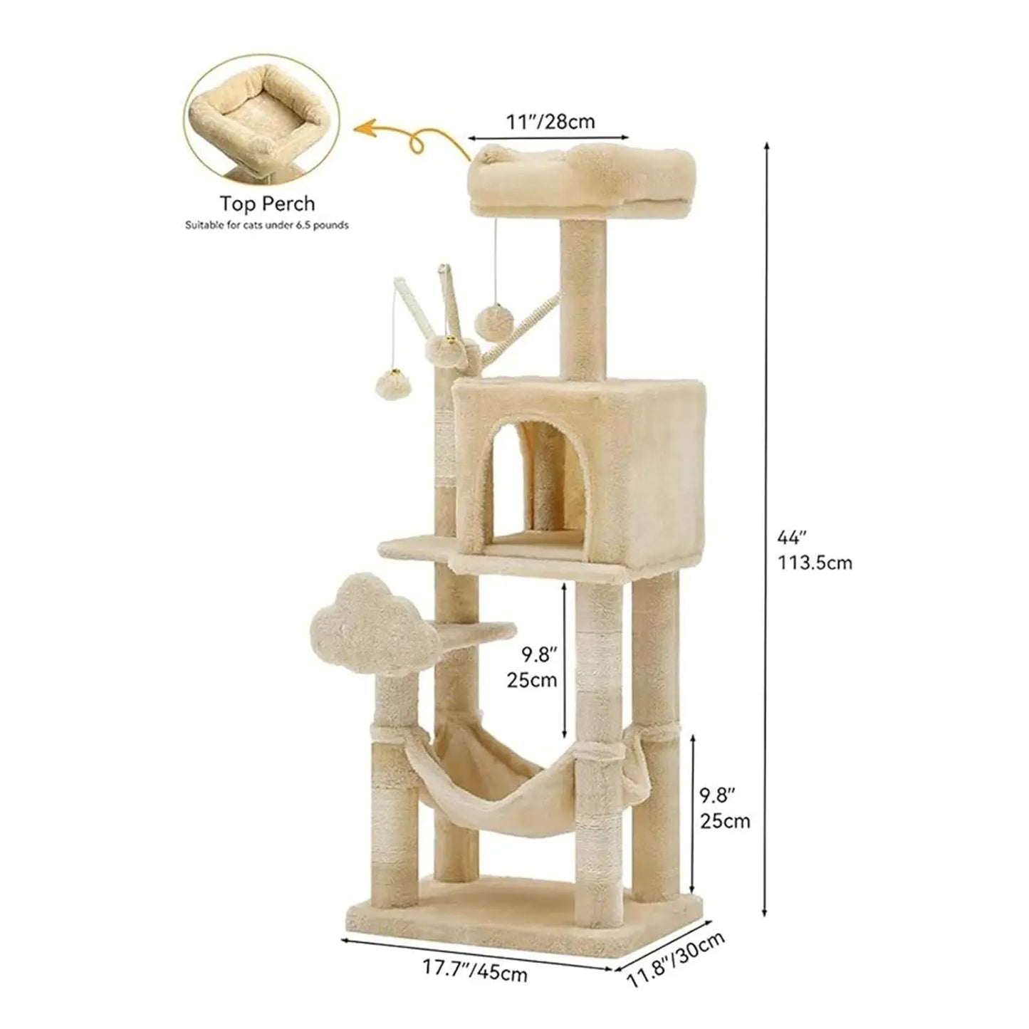 Cat Tower Climbing Tree With Integrated Shelf And Jumping Platform
