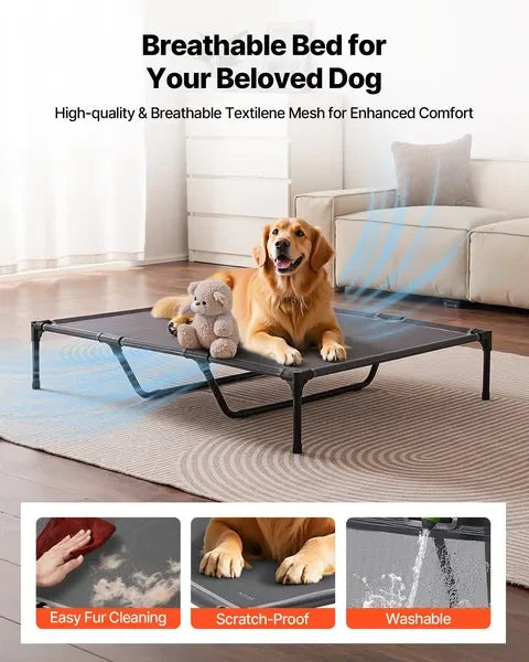 Elevated Dog Bed for Large Dog Portable Raised Dog Cot with Metal Frame XL