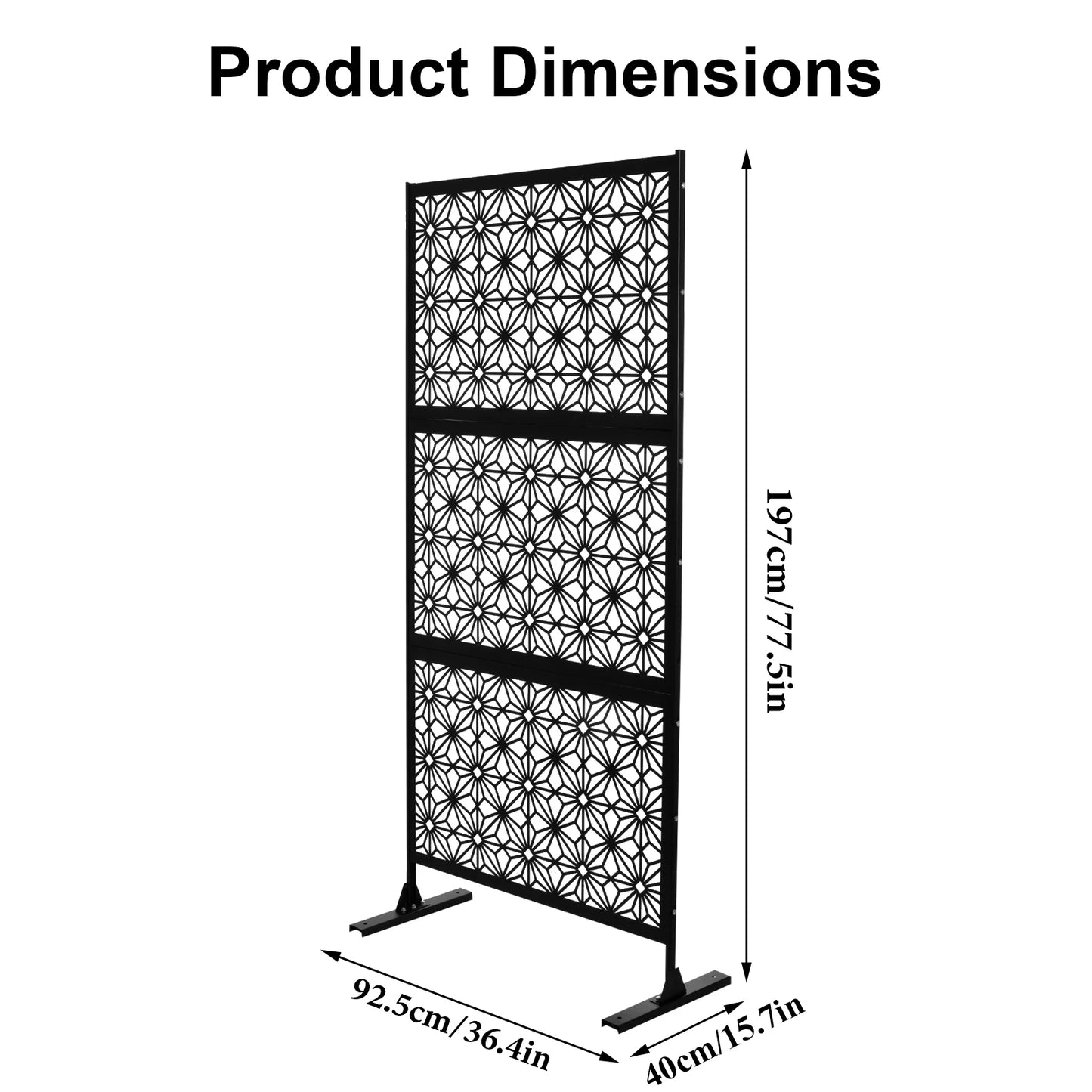 Outdoor Privacy Panel Freestanding Metal Screen With Stand
