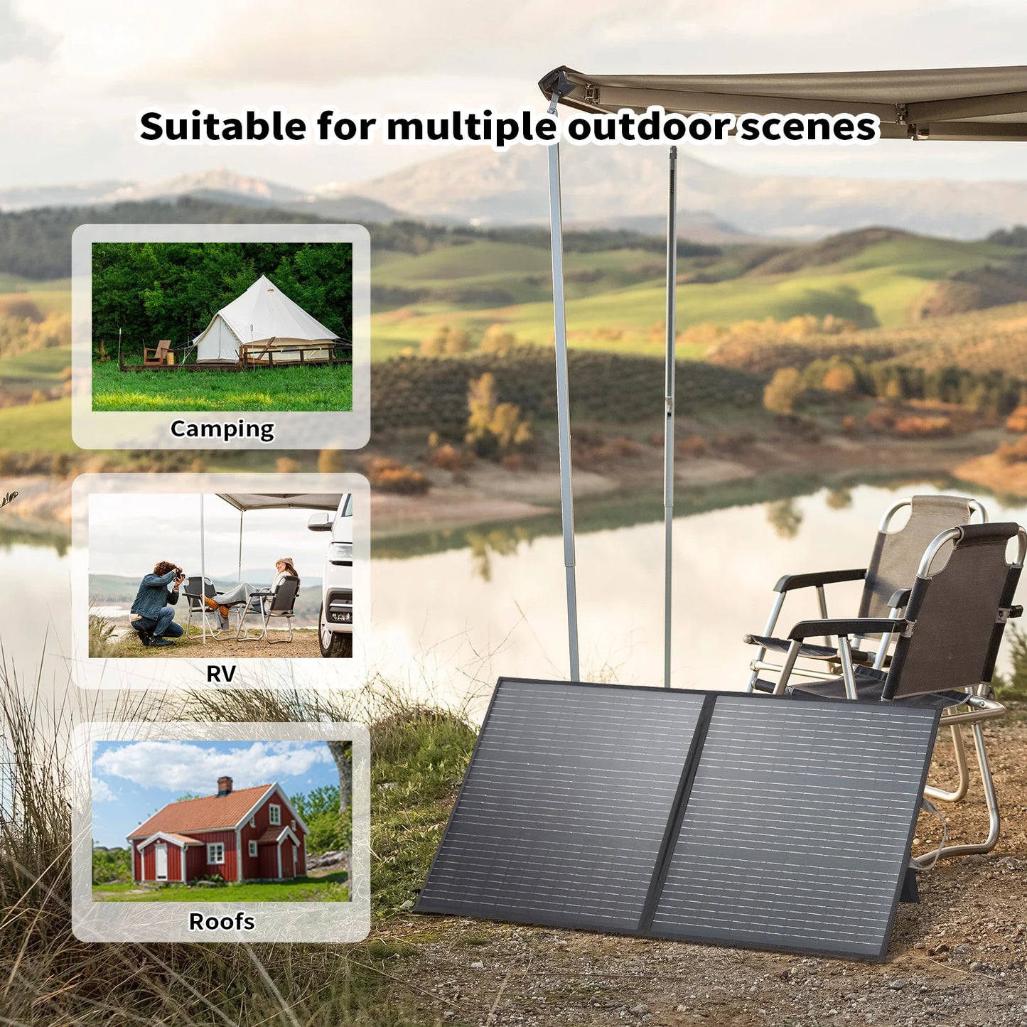 MHPOWOS Portable Solar Panel 110W Foldable Charger