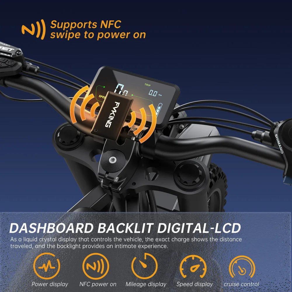 Dual 20Ah Battery 2900W 52V Electric Mountain Bike Off Road