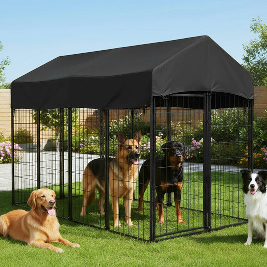 Shunmaii Outdoor Secure Wire Crate Kennel Heavy Duty Steel