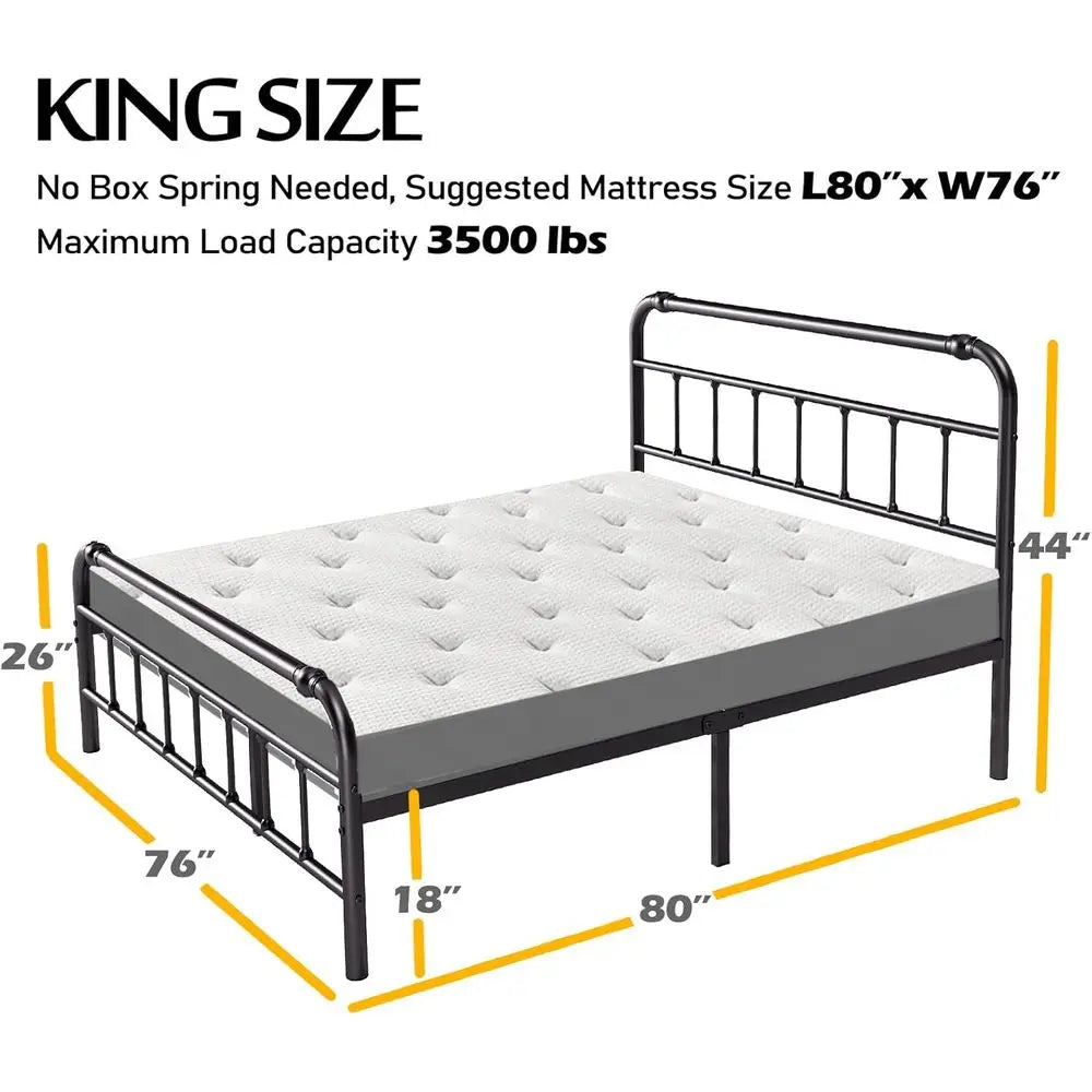 DAFIFY Bed Frame With Headboard And Footboard No Box Spring