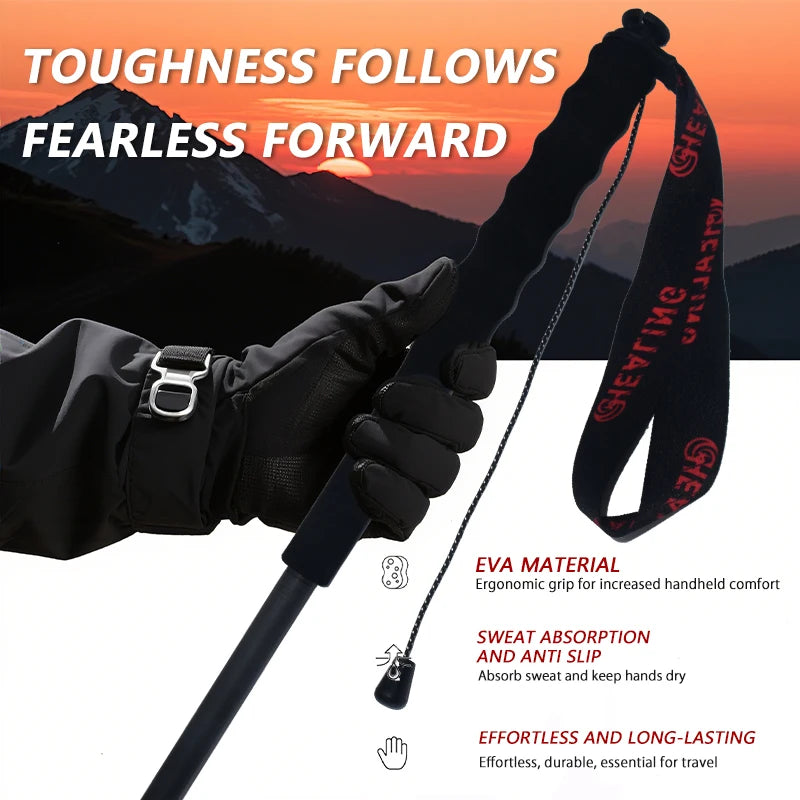 OKHEALINGCN Ultra Light Carbon Fiber Trekking Poles Folding