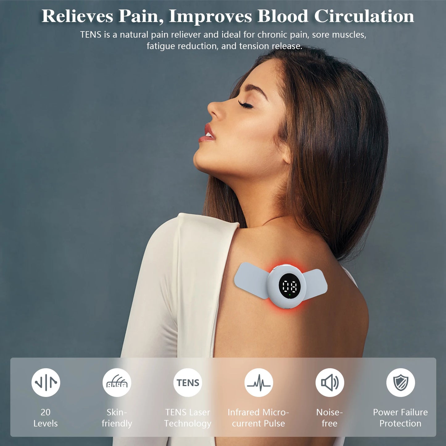 KTSDropshipping Tens Muscle Stimulator With Near Infrared EMS Therapy