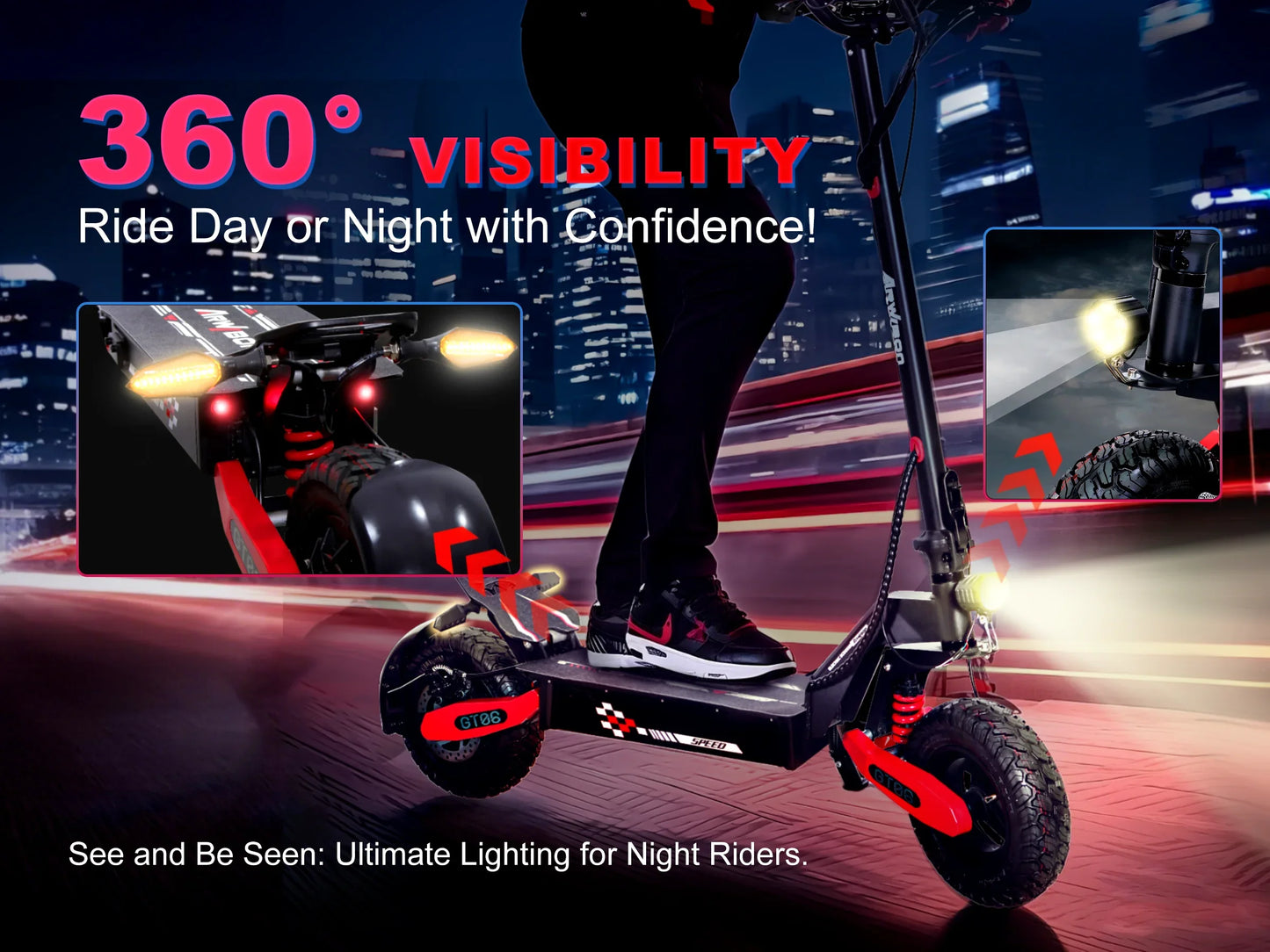 Arwibon GT06 1200W Foldable Electric Scooter Max Speed 25MPH