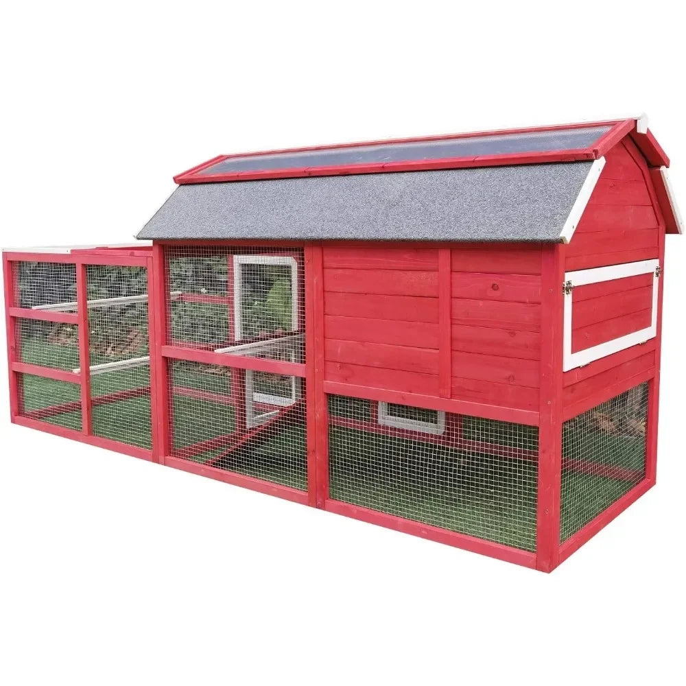 Large 102 Wood Chicken Coop Backyard Hen House Nesting Box & Run & Cleaning Tray New