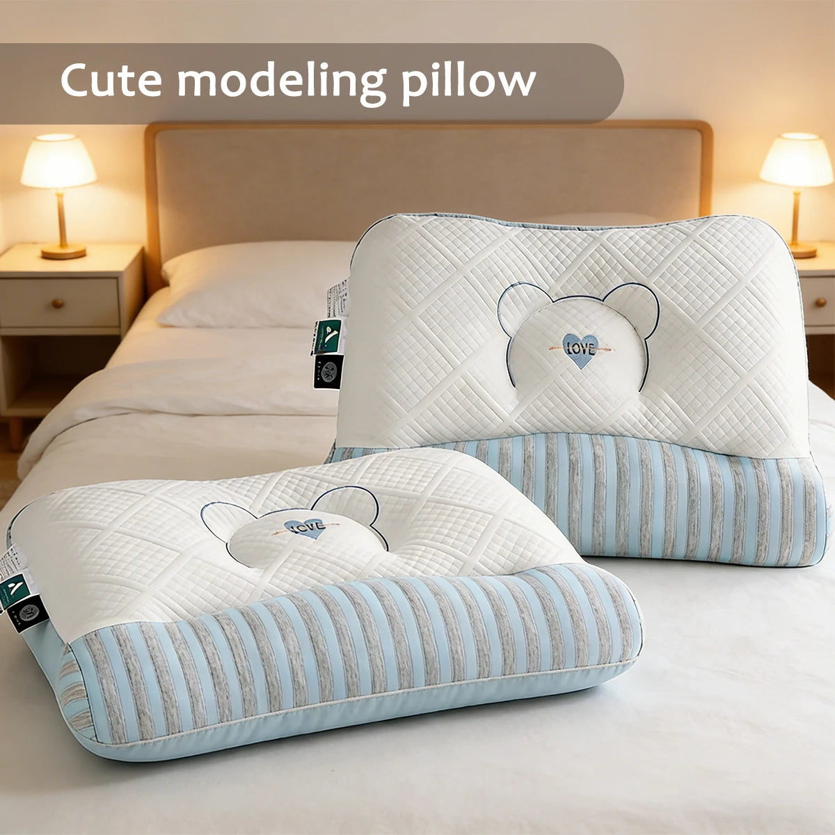 Cooling Sleep Pillow with Neck Support, Featuring a Breathable and Skin-Friendly Pillowcase