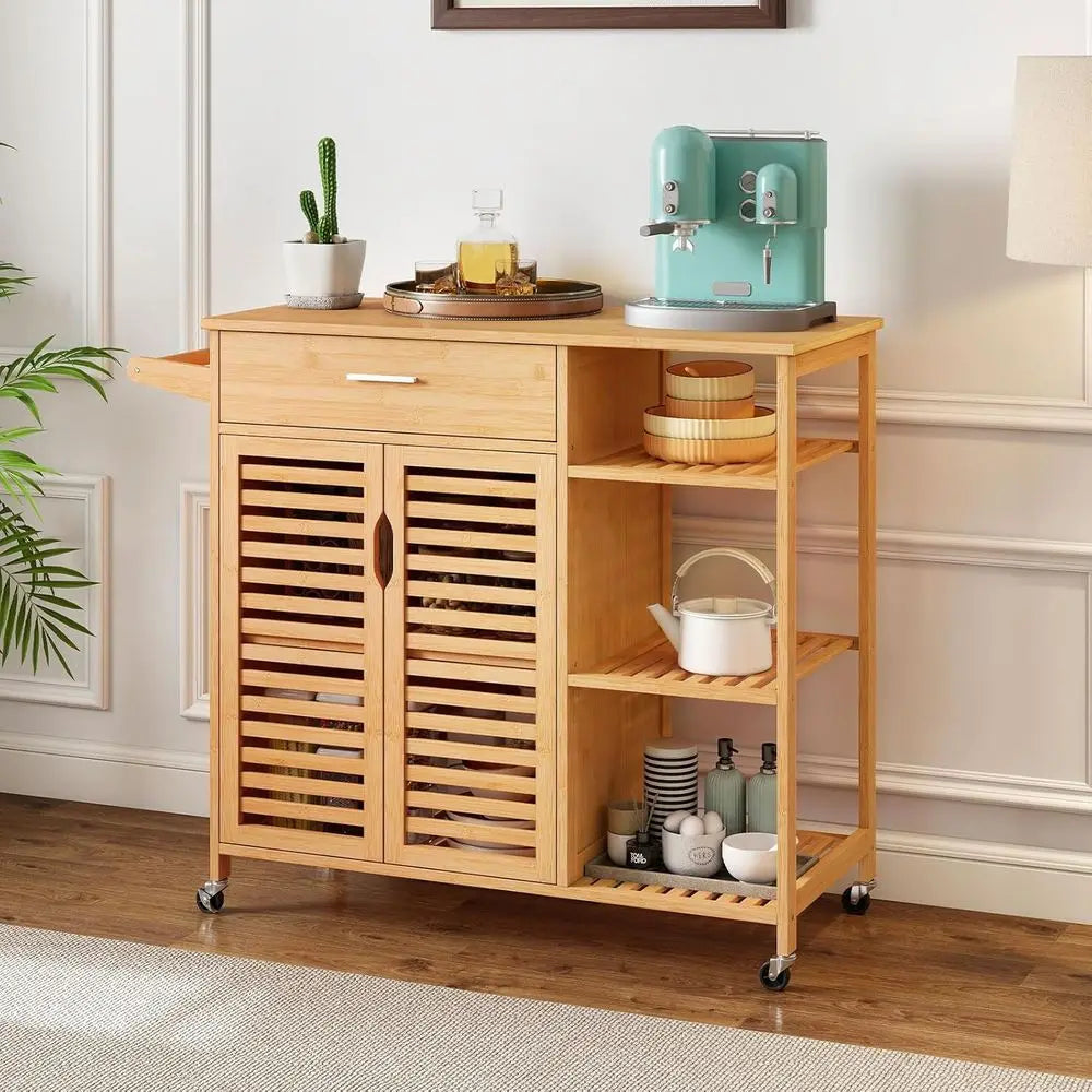 DAFIFY Rolling Kitchen Island Cart With Butcher Block