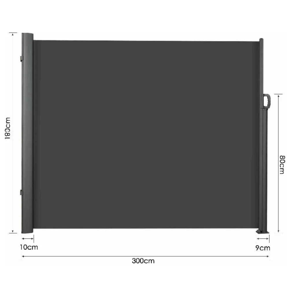 Retractable Side Awning for Outdoor Patio Privacy Screen and Shade