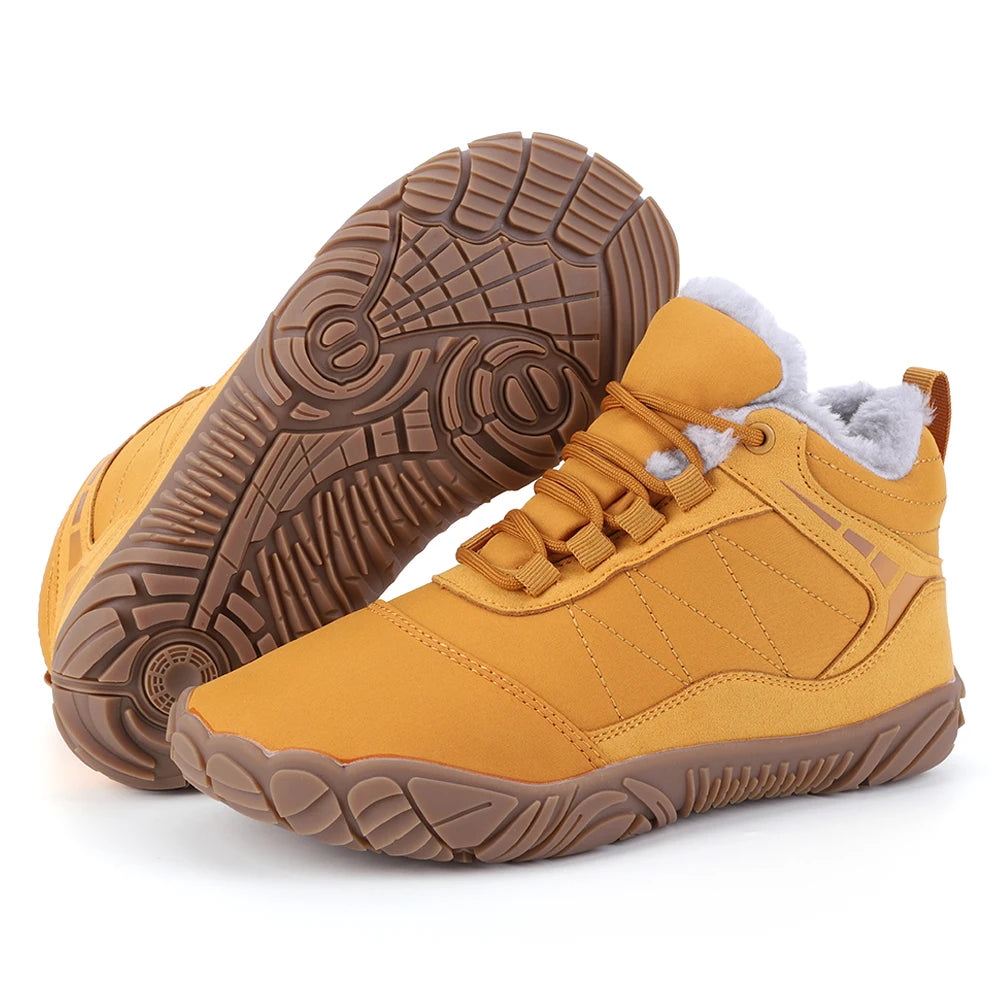 Winter Plush Boots Barefoot Snow Boots Non Slip Wide Toe Box Barefoot Shoes Outdoor Trekking Shoes for Travel Climbing