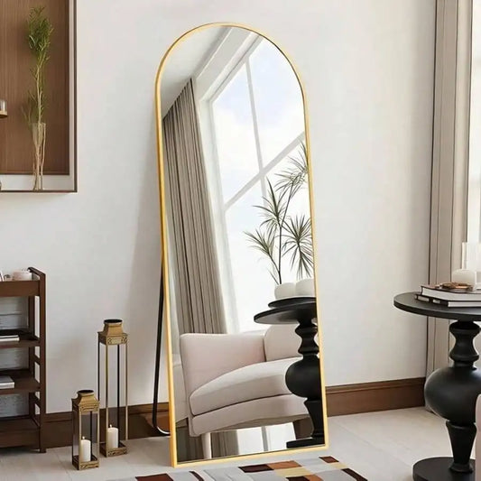 Arched Full Length Mirror Floor Wall Mount Elegant Decor
