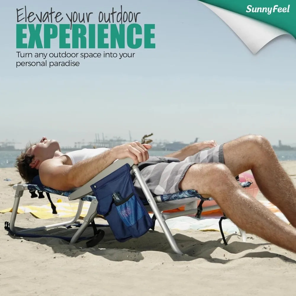 CQ Beach Chair Portable Folding Backpack With Cooler