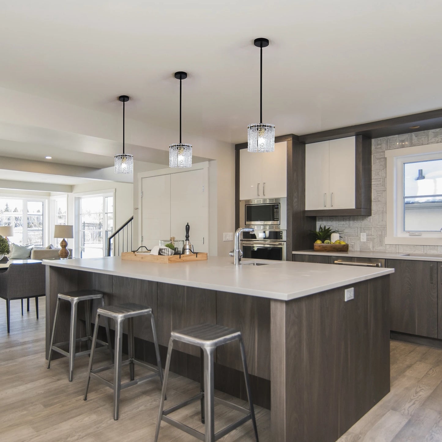 VETRULUS Crystal Glass Pendant Ceiling Light Modern Bedroom Lamp