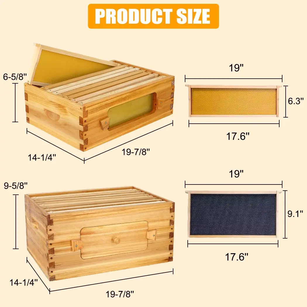 8 Frame Langstroth Beehive Starter Kit With Waxed Foundations