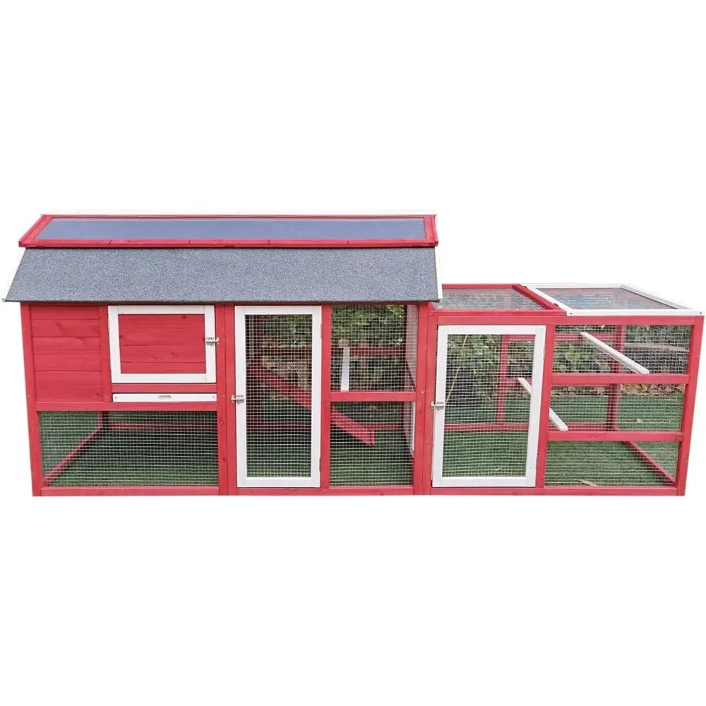 Large 102 Wood Chicken Coop Backyard Hen House Nesting Box & Run & Cleaning Tray New