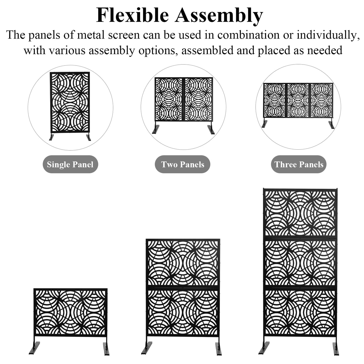 Outdoor Steel Privacy Panel Screen For Yard And Patio