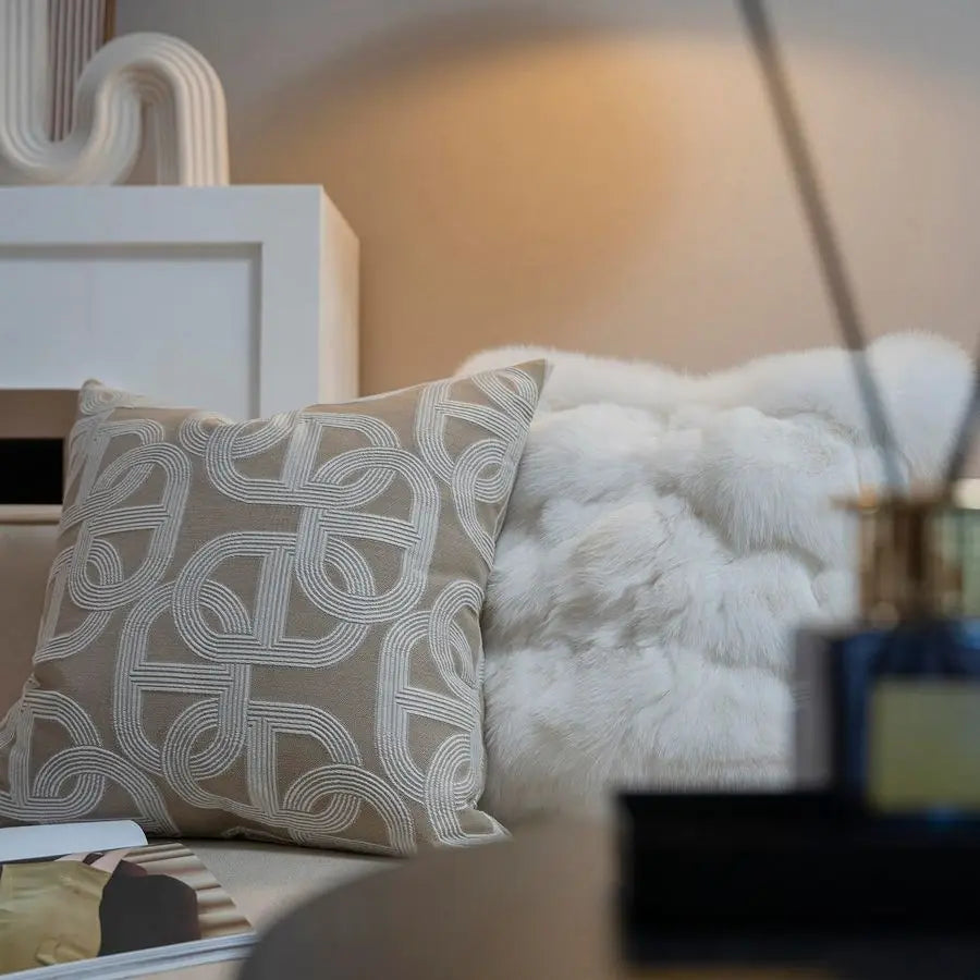 Croker Horse Pig Nose Horseshoe Pattern Chenille Throw Pillow Cover