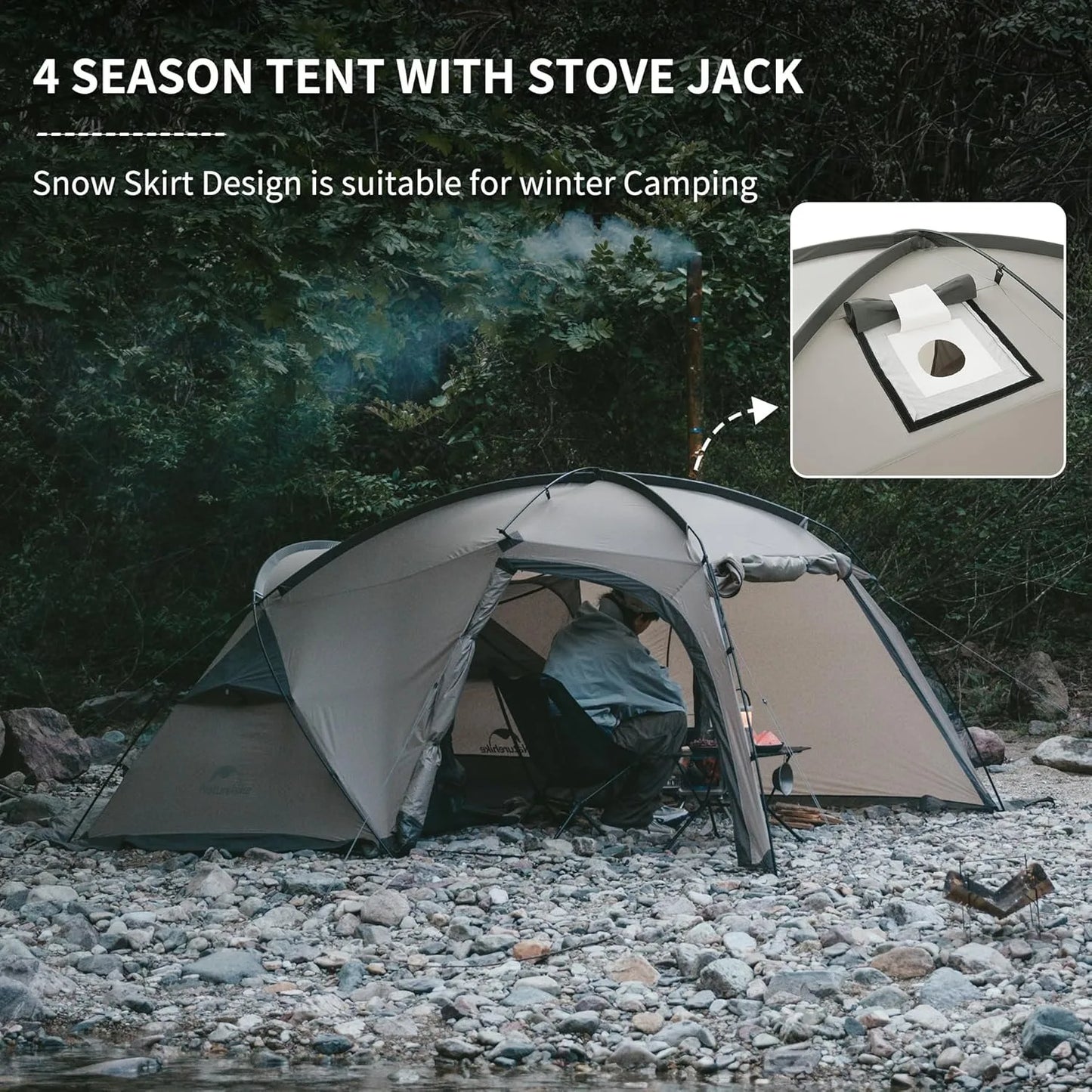 Naturehike Massif Hot Tent With Stove Jack, Four-Season Two-Person