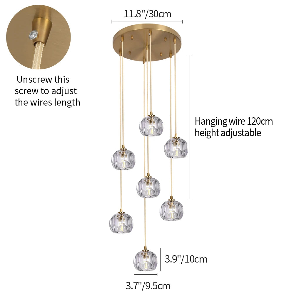 VETRULUS Crystal Pendant Ceiling Light Chandelier