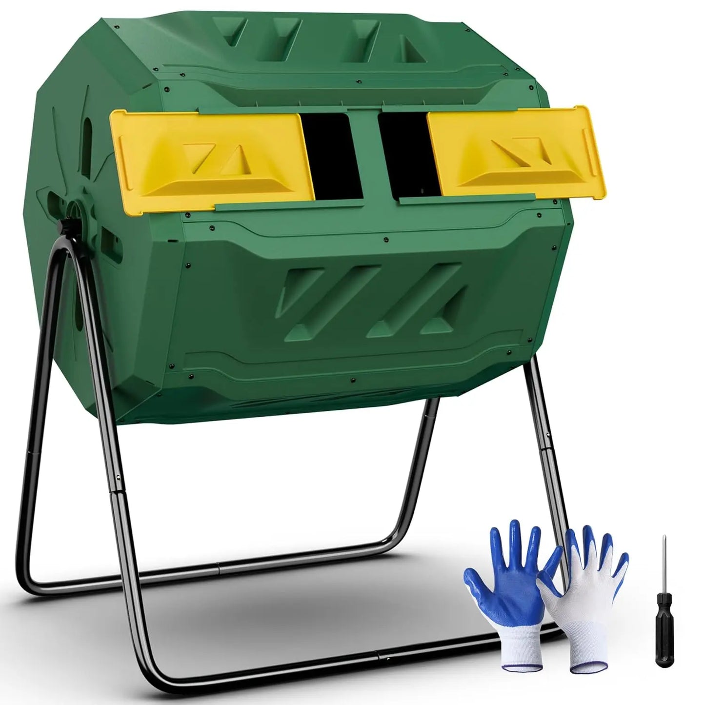 Dual-Chamber 43 Gallon Compost Tumbler Bin