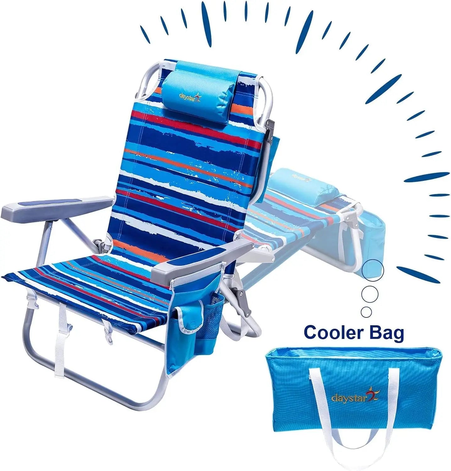 CQ Beach Chair Portable Folding Backpack With Cooler