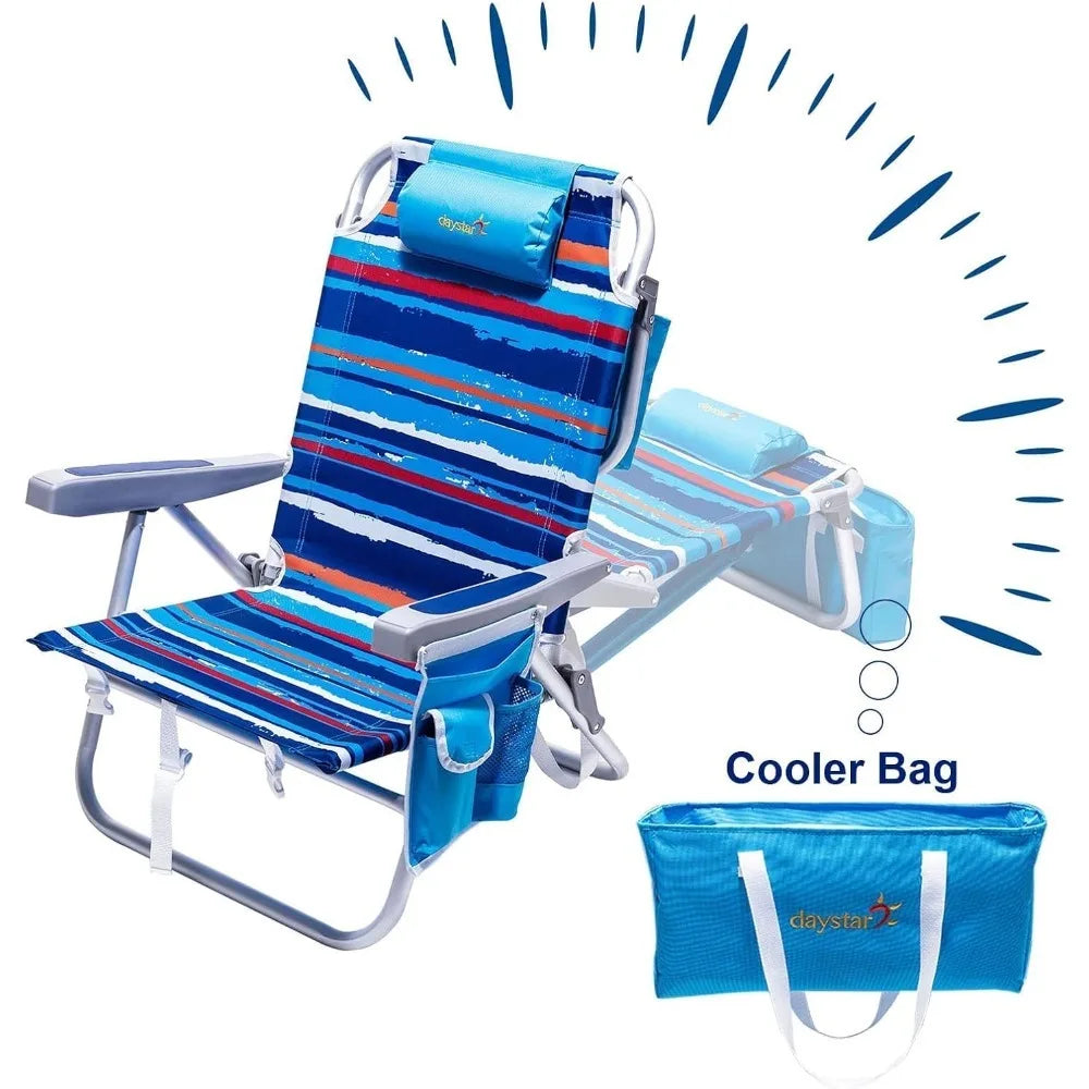 CQ Beach Chair Portable Folding Backpack With Cooler