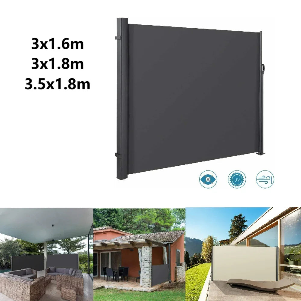 Retractable Side Awning for Outdoor Patio Privacy Screen and Shade