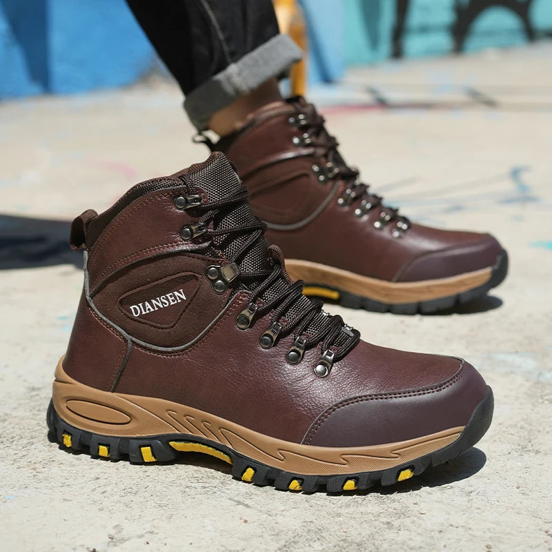 VEIGAR Indestructible Waterproof Leather Work Safety Boots For Men AntiPuncture