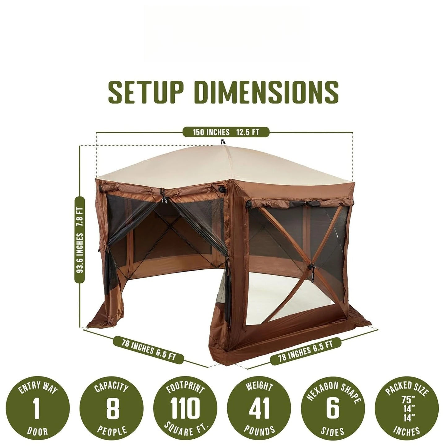 Pop Up Screen Tent Outdoor Gazebo Canopy Pavilion Foldable Portable
