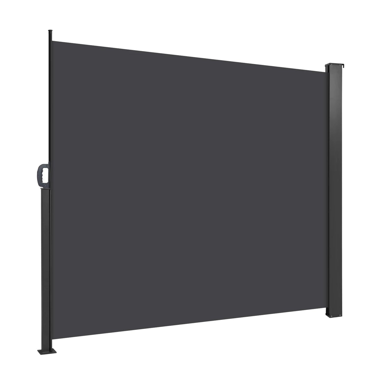 Retractable Side Awning Polyester Screen Folding Room Divider Fence Iron Base with PU Coating for Garden Backyard Terrace Indoor