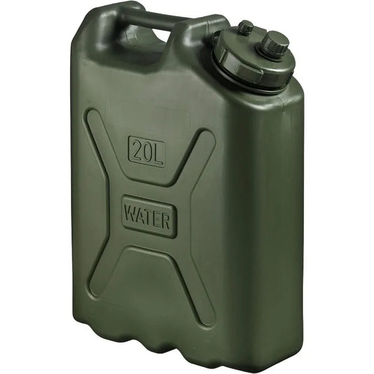 Scepter 10-Pack Portable Military Style Water Container for Camping & Outdoors, 5 Gallon, Green - Heavy-Duty Plastic Beverage