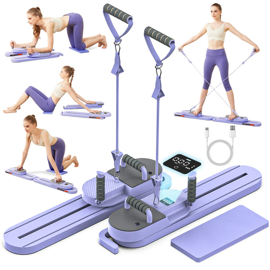 Portable Pilates Board With Resistance Bands For Full Body Workout