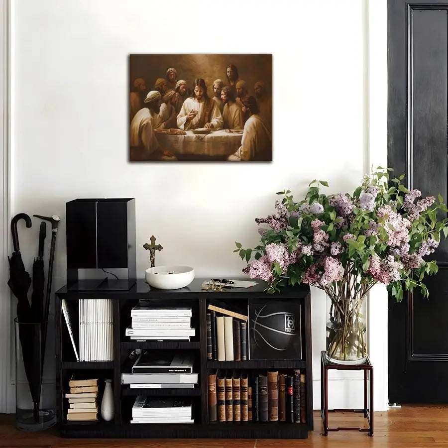Jesus Canvas Wall Art Last Supper Christian Decor Dining Room