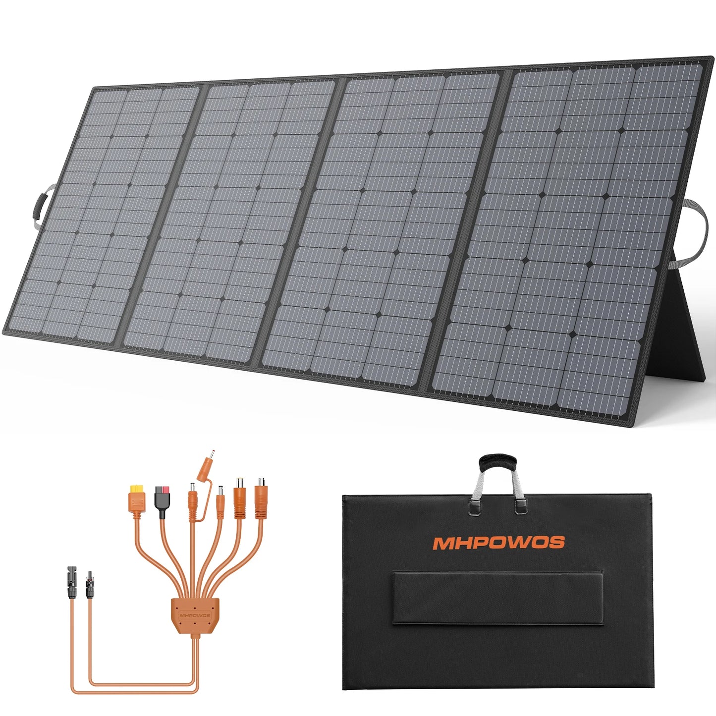 MHPOWOS 220/400W Lightweight Portable Solar Panel , Foldable Solar Panel with Kickstands for RV,Camping, Off Grid System