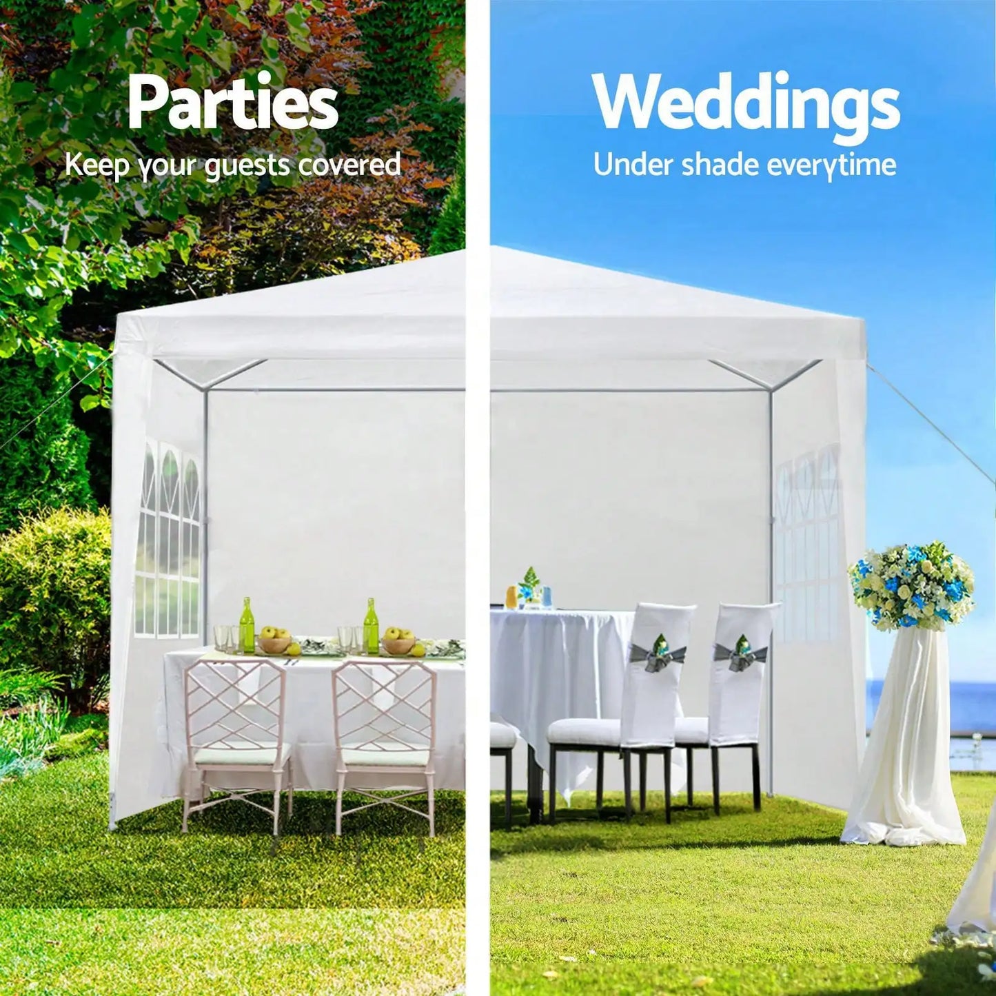 NONECN Wedding Canopy Tent Outdoor Gazebo With 6 Removable Sides