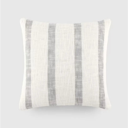 Yarn-Dyed Cotton Decor 20 in. x 20 in. Throw Pillow; The removable cover, equipped with a hidden zipper closure
