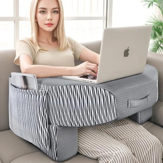 Reading Pillow for Laptop Extra Large Armrest Gaming Pillow for Working Hight Adjustable Lap Desk Pillow for Adult Sitting in B