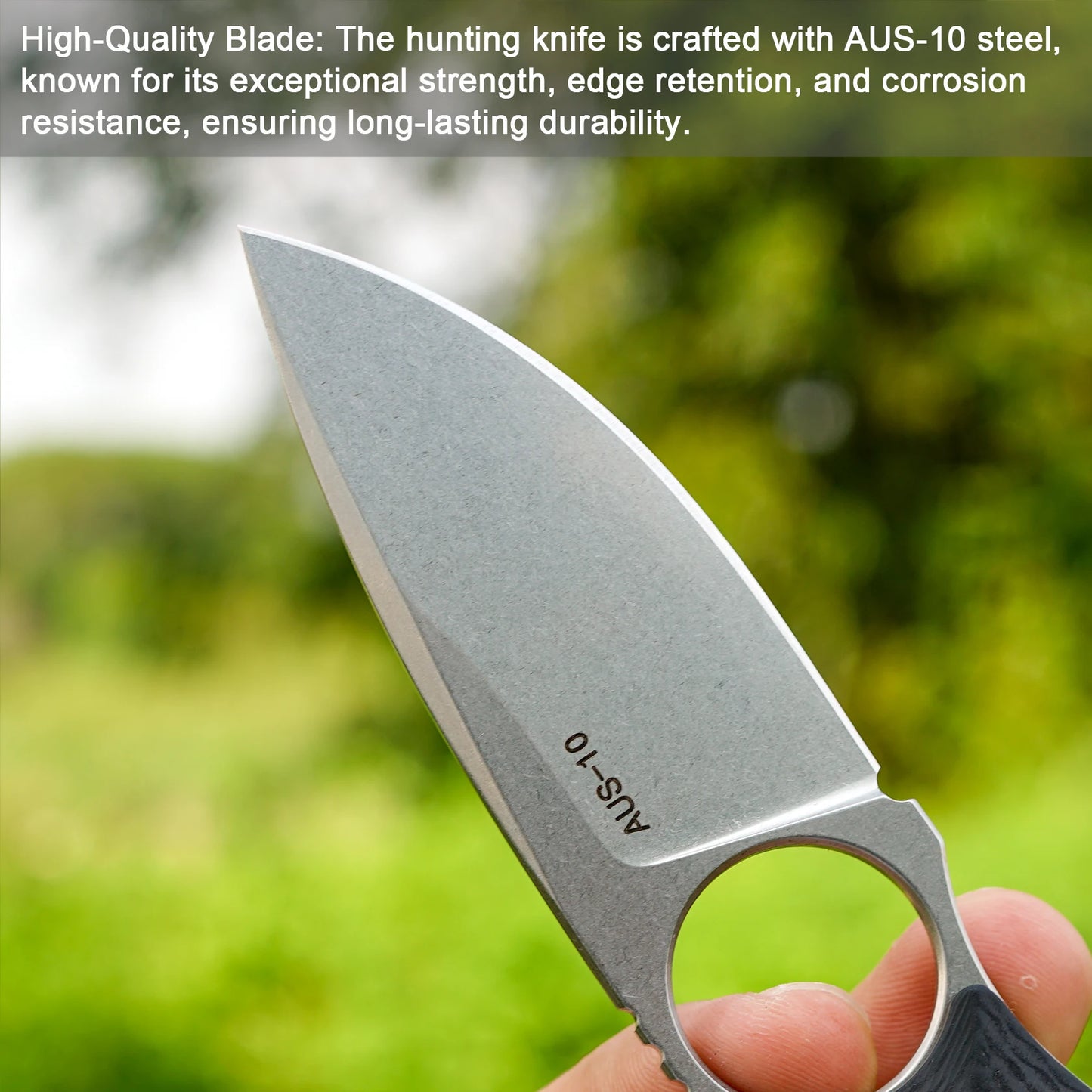 Fixed Blade Knife with Kydex Sheath.3.75in DC53 Blade EDC Camping Fixed Blade Knife with G10 Handle.Outdoor  Tool EDC