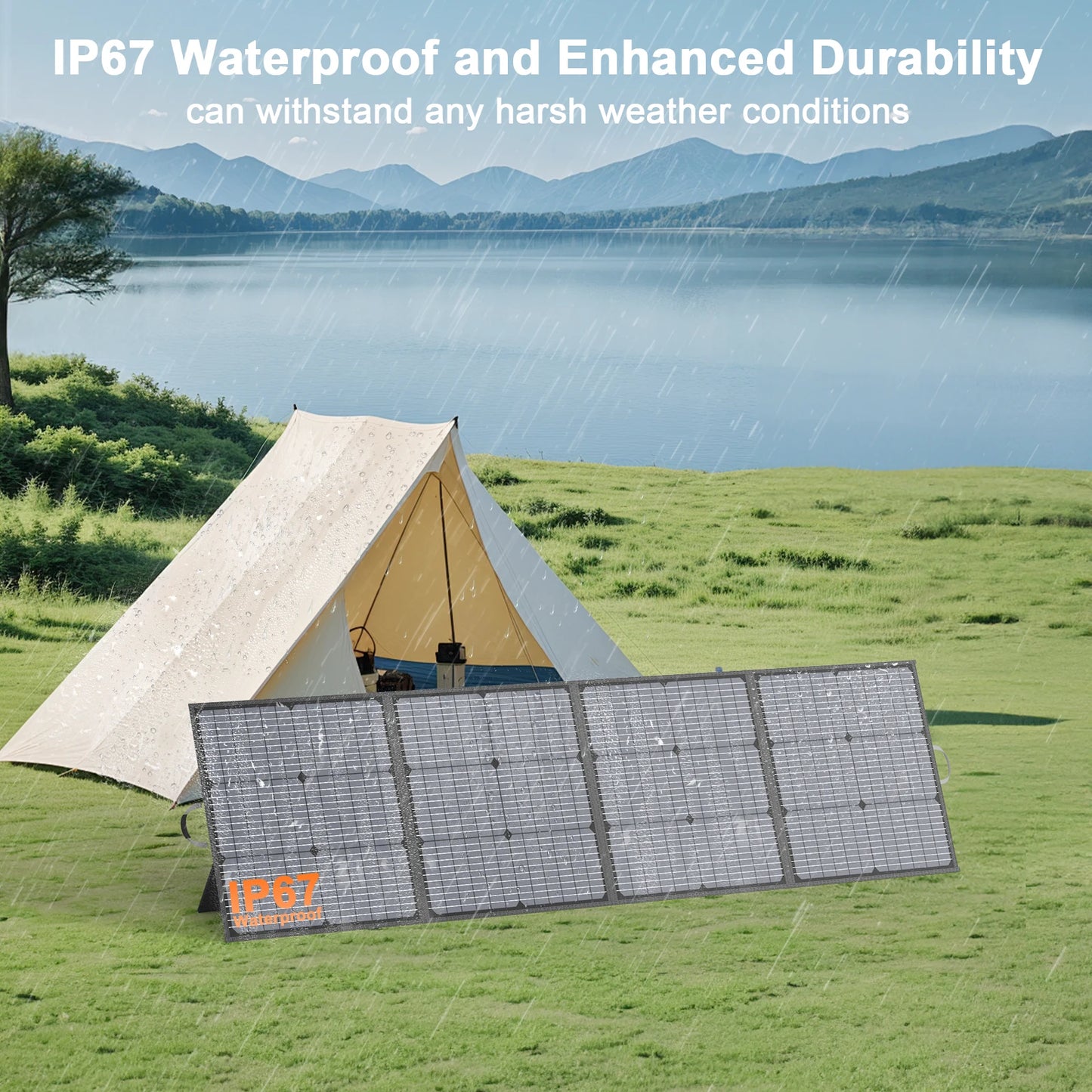 MHPOWOS 220W Foldable Solar Panel Charger For Outdoor Use