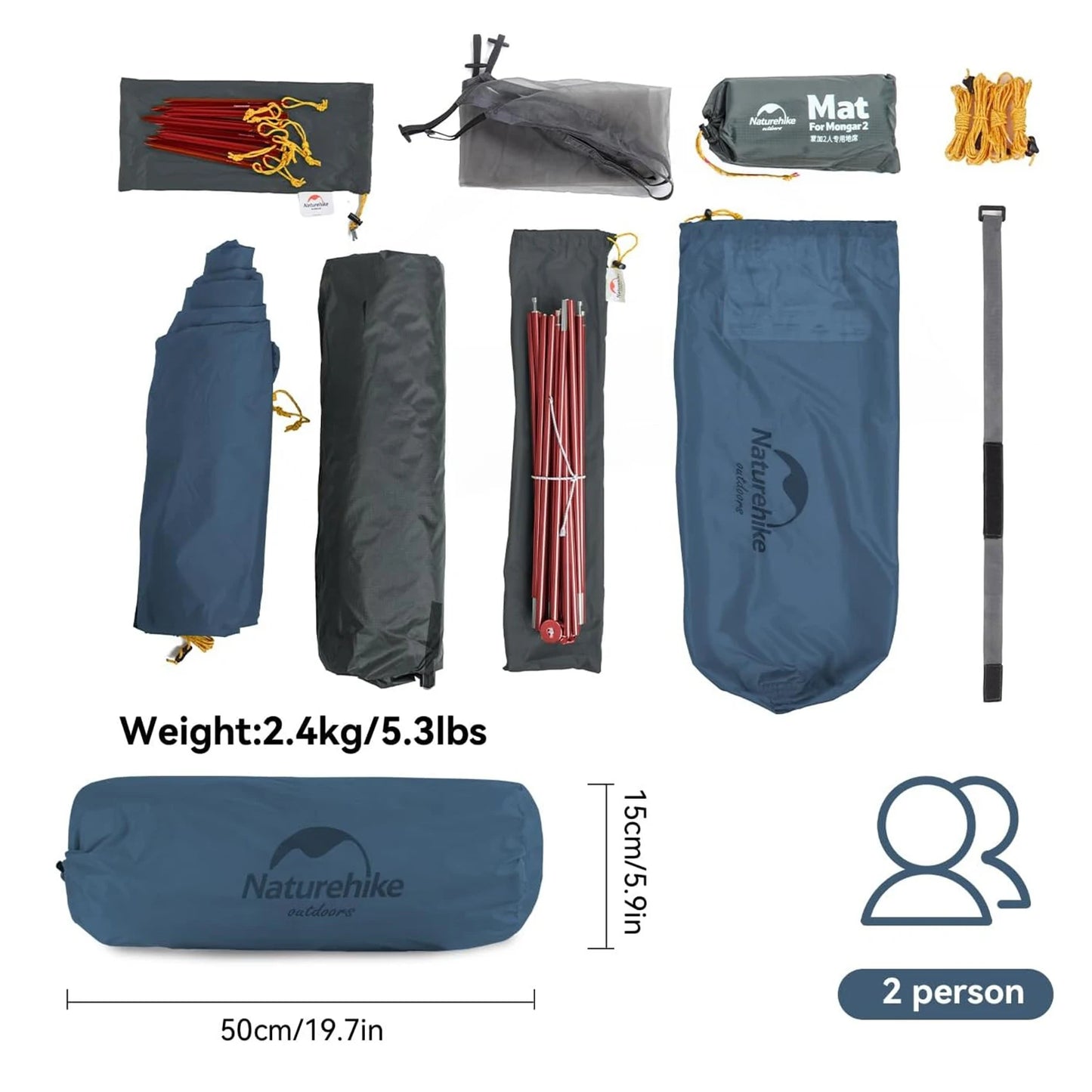 Naturehike Mongar Ultralight Two Person Waterproof Tent For Outdoor Travel