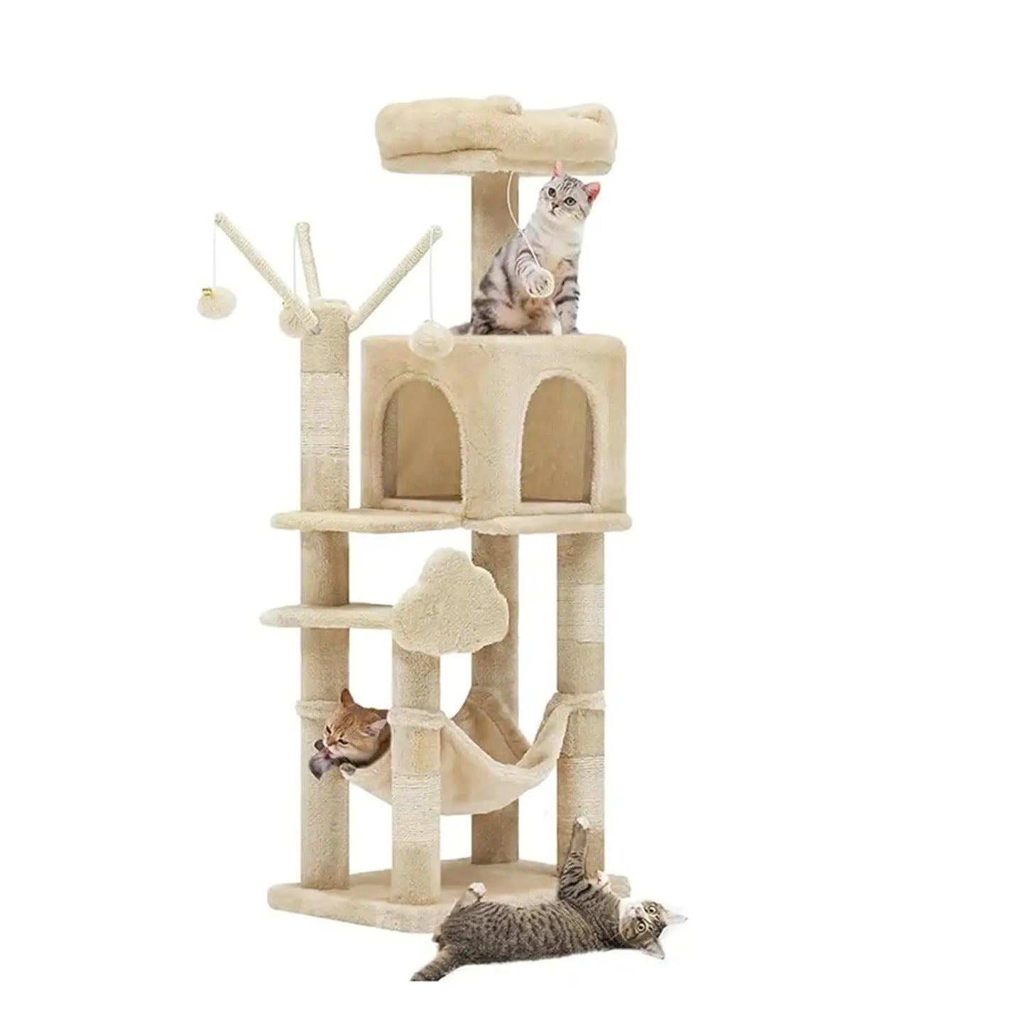 Cat Tower Climbing Tree With Integrated Shelf And Jumping Platform