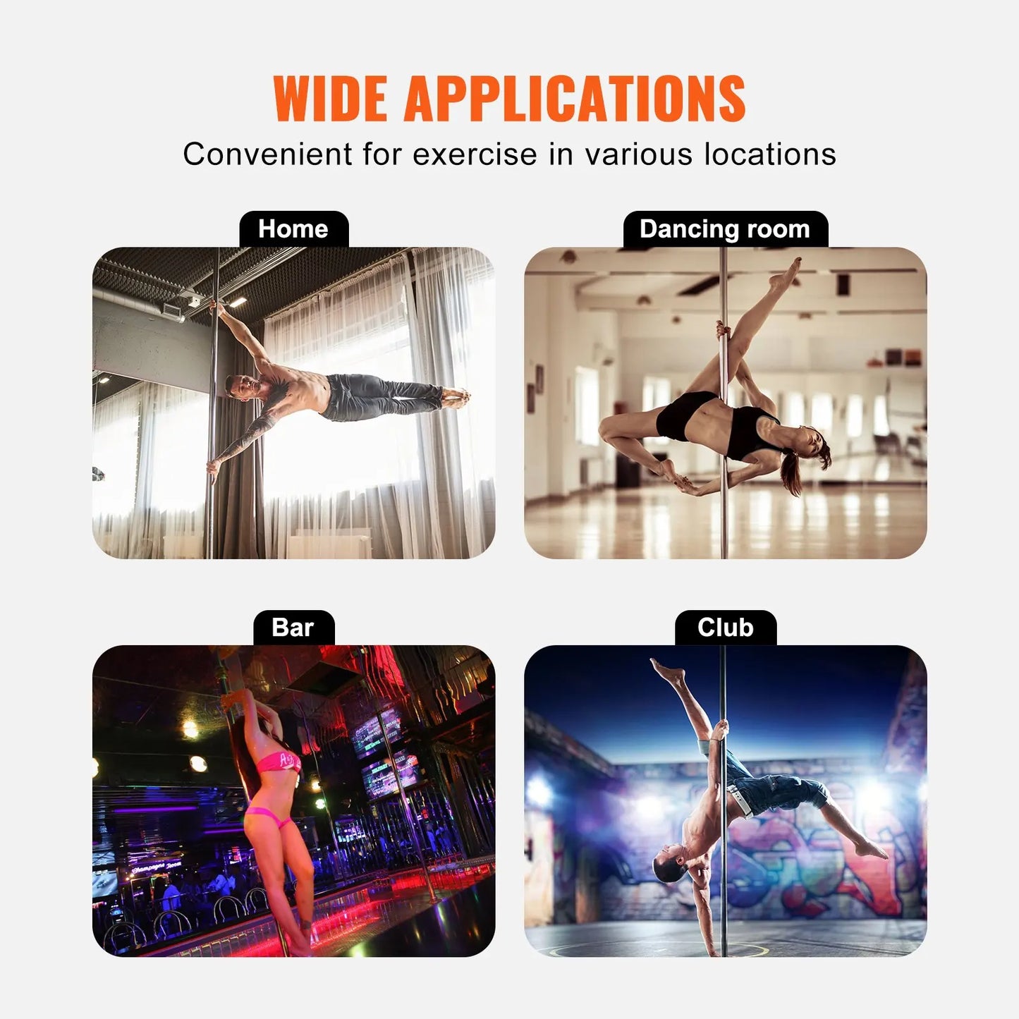 Sihao Professional Dancing Pole Kit Stainless Steel Heavy Duty