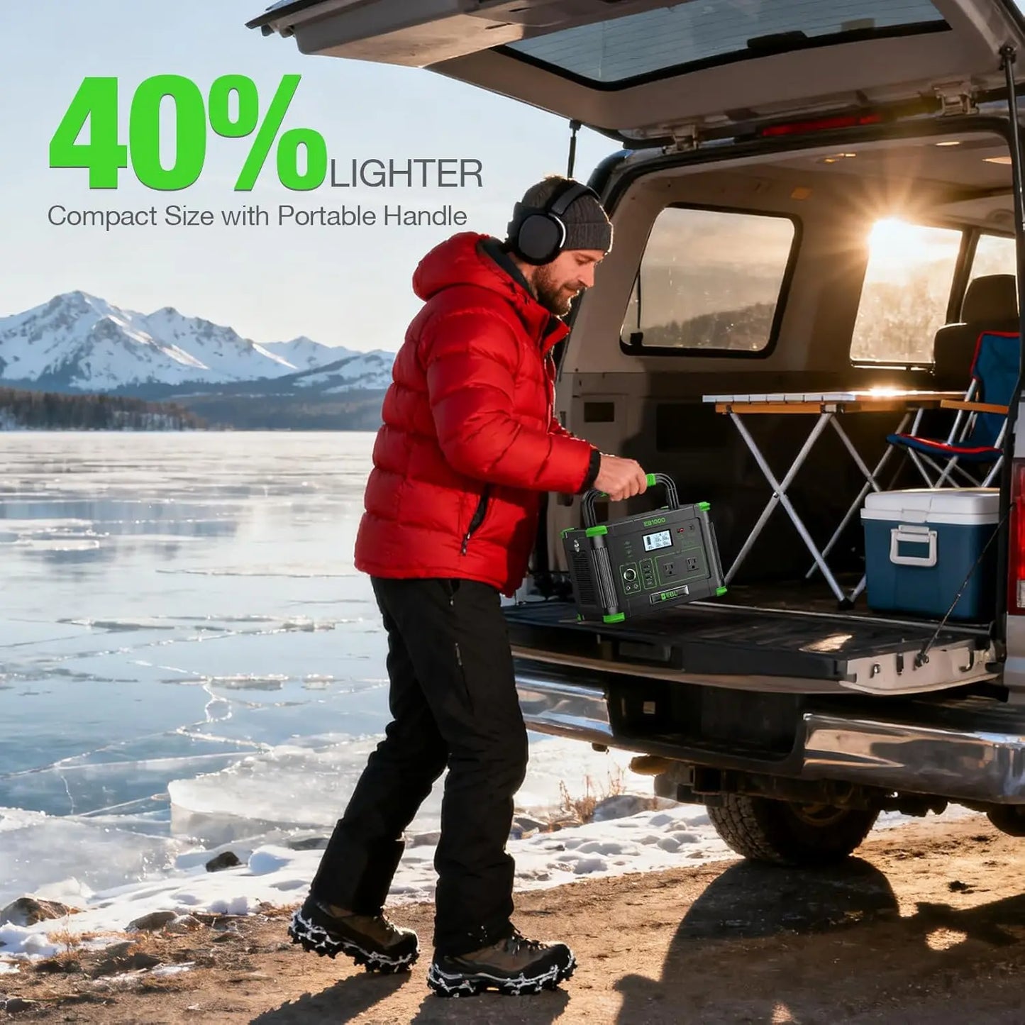 Portable Power Station 999Wh 1000W For Camping Wireless Charger