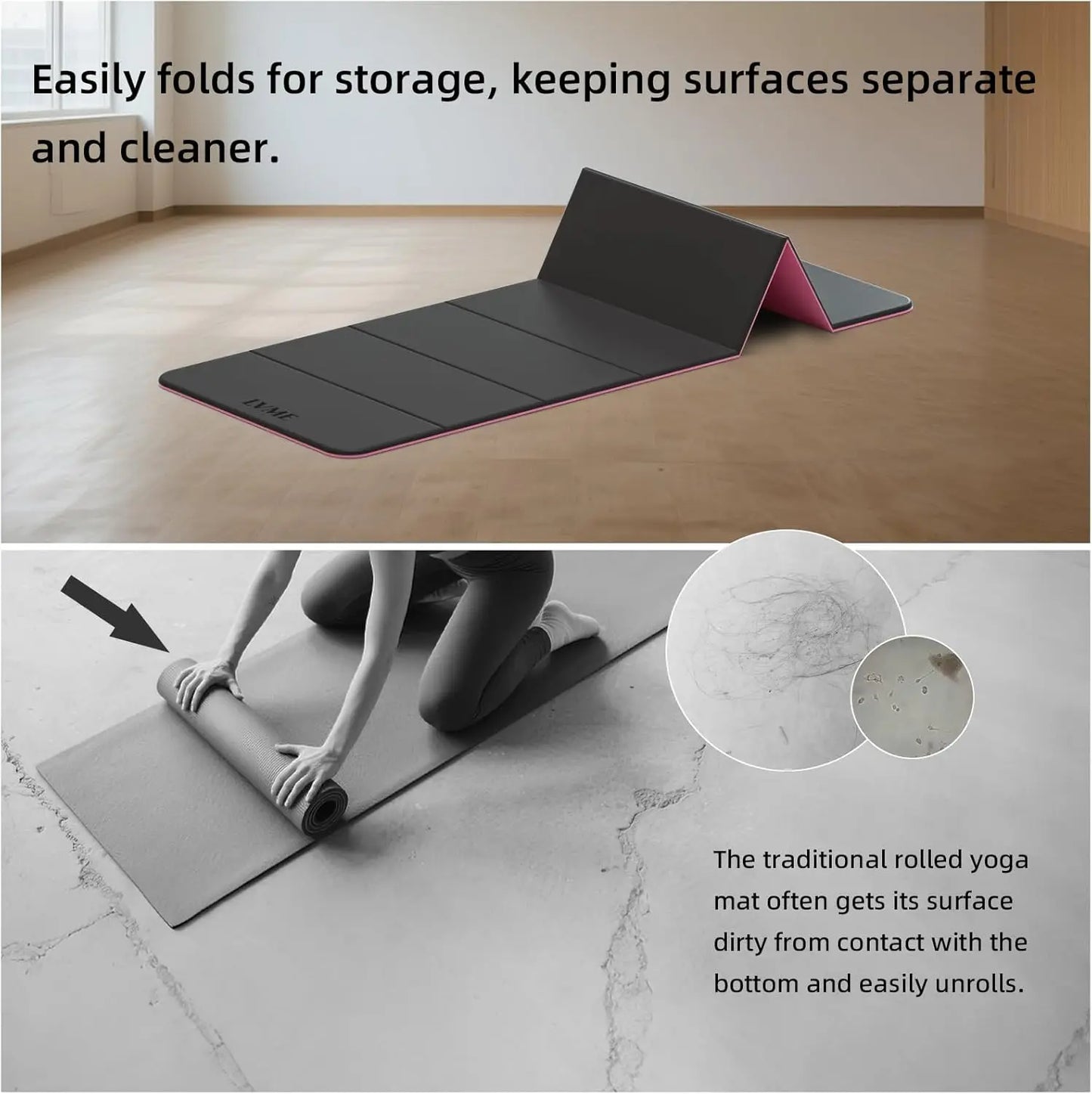Foldable Yoga Mat Non Slip TPE SGS Certified For Travel