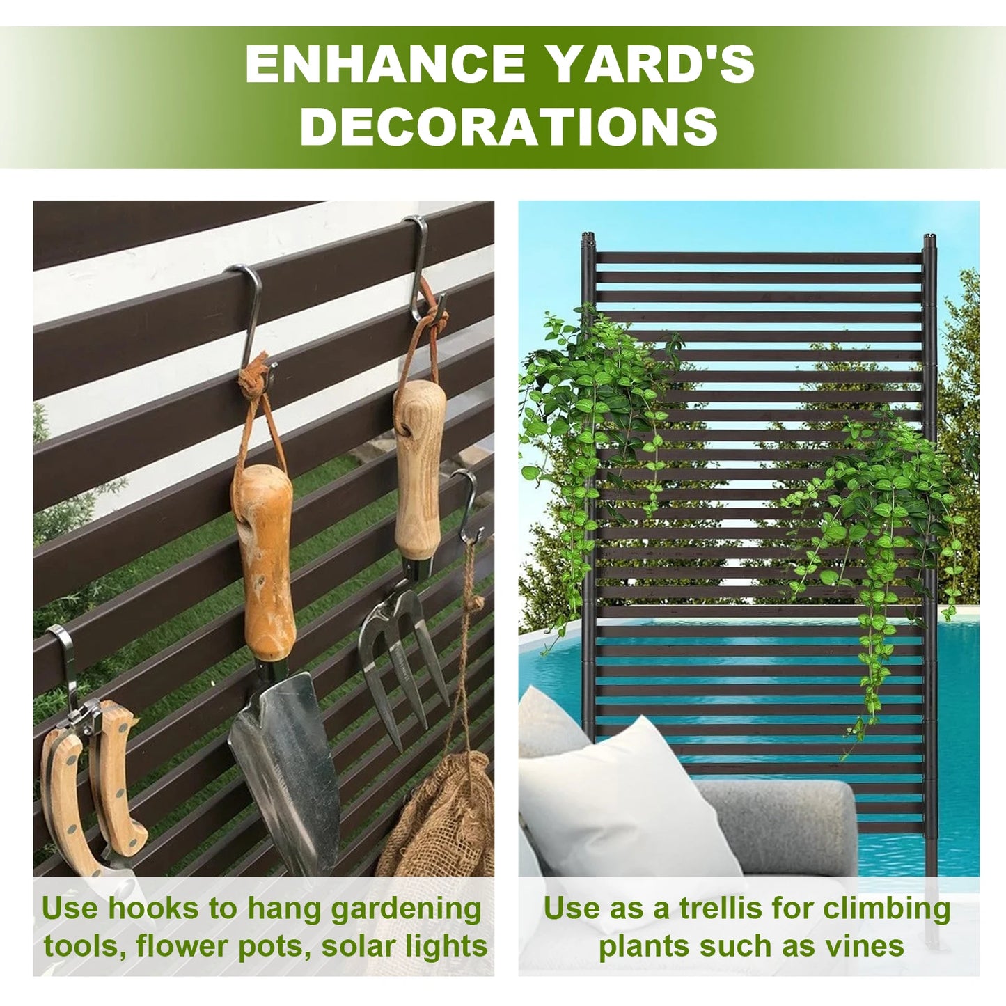 Galvanized Steel Privacy Fence Screen For Outdoor Patio Garden