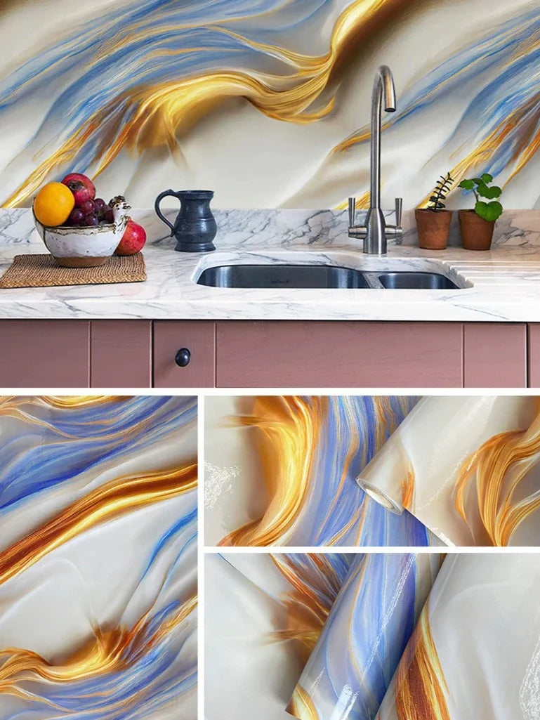 Imitation Marble Self-Adhesive Wallpaper For Living Room